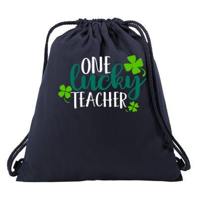 One Lucky Teacher St Patrick's Day Drawstring Bag