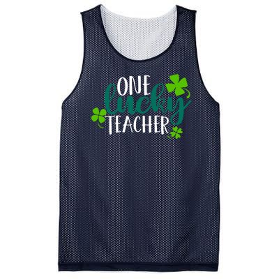 One Lucky Teacher St Patrick's Day Mesh Reversible Basketball Jersey Tank