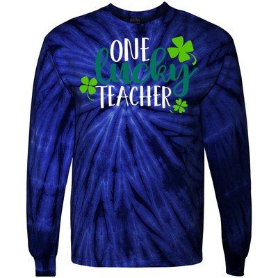 One Lucky Teacher St Patrick's Day Tie-Dye Long Sleeve Shirt