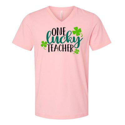 One Lucky Teacher St Patrick's Day V-Neck T-Shirt