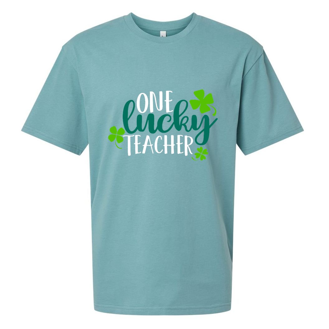 One Lucky Teacher St Patrick's Day Sueded Cloud Jersey T-Shirt