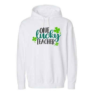 One Lucky Teacher St Patrick's Day Garment-Dyed Fleece Hoodie