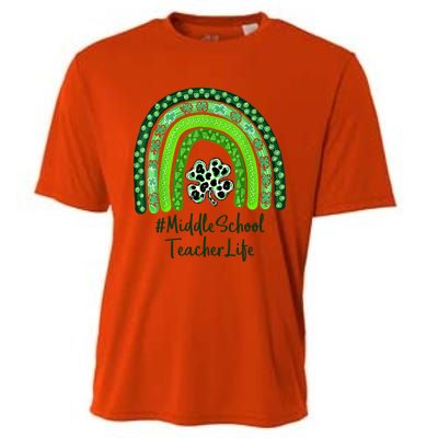 One Lucky Teacher St Patrick's Day Middle School Teacher For Gift Cooling Performance Crew T-Shirt