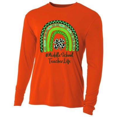 One Lucky Teacher St Patrick's Day Middle School Teacher For Gift Cooling Performance Long Sleeve Crew