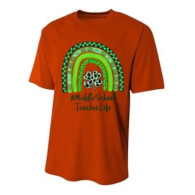 One Lucky Teacher St Patrick's Day Middle School Teacher For Gift Performance Sprint T-Shirt