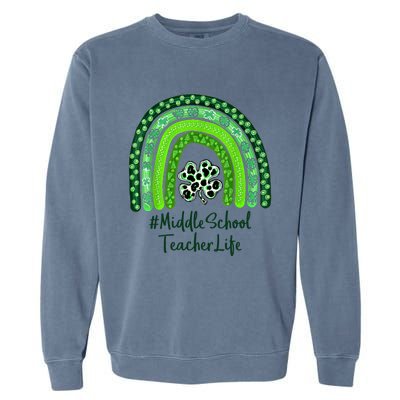 One Lucky Teacher St Patrick's Day Middle School Teacher For Gift Garment-Dyed Sweatshirt