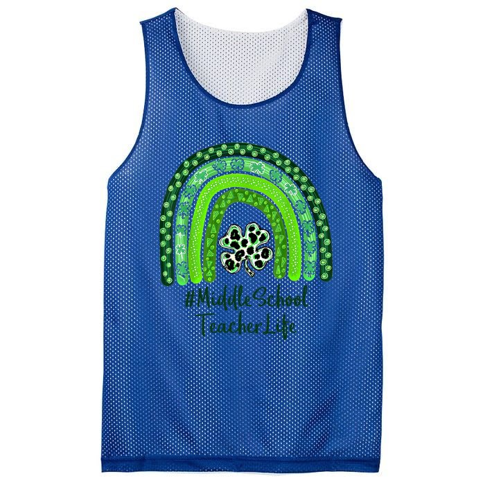 One Lucky Teacher St Patrick's Day Middle School Teacher For Gift Mesh Reversible Basketball Jersey Tank