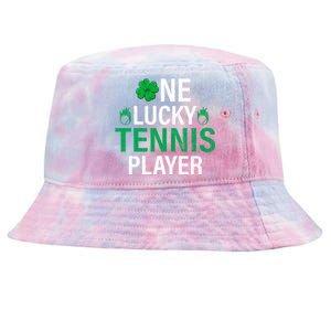 One Lucky Tennis Player Funny Saint Patricks Day Graphic Gift Tie-Dyed Bucket Hat