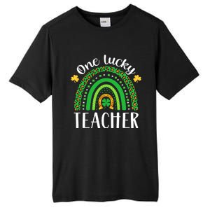 One Lucky Teacher St Patricks Day Teacher Rainbow Graphic Plus Size Tall Fusion ChromaSoft Performance T-Shirt