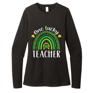 One Lucky Teacher St Patricks Day Teacher Rainbow Graphic Plus Size Womens CVC Long Sleeve Shirt