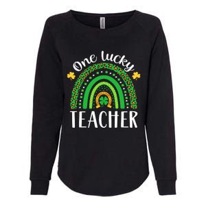 One Lucky Teacher St Patricks Day Teacher Rainbow Graphic Plus Size Womens California Wash Sweatshirt