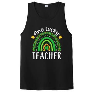 One Lucky Teacher St Patricks Day Teacher Rainbow Graphic Plus Size PosiCharge Competitor Tank