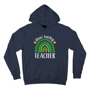 One Lucky Teacher St Patricks Day Teacher Rainbow Graphic Plus Size Hoodie