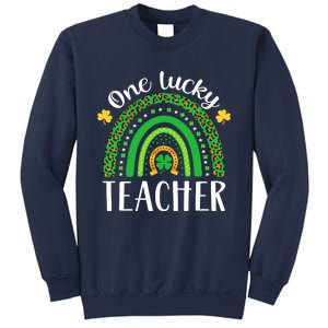 One Lucky Teacher St Patricks Day Teacher Rainbow Graphic Plus Size Sweatshirt