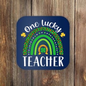 One Lucky Teacher St Patricks Day Teacher Rainbow Graphic Plus Size Coaster