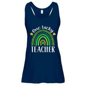 One Lucky Teacher St Patricks Day Teacher Rainbow Graphic Plus Size Ladies Essential Flowy Tank