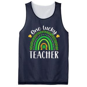 One Lucky Teacher St Patricks Day Teacher Rainbow Graphic Plus Size Mesh Reversible Basketball Jersey Tank