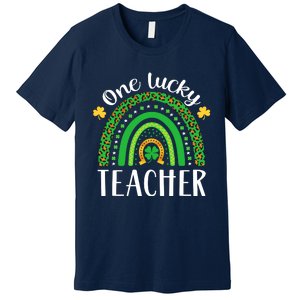 One Lucky Teacher St Patricks Day Teacher Rainbow Graphic Plus Size Premium T-Shirt