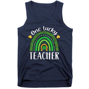 One Lucky Teacher St Patricks Day Teacher Rainbow Graphic Plus Size Tank Top