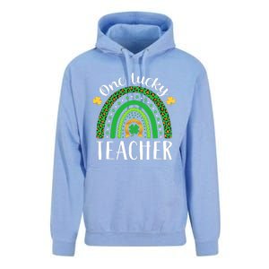 One Lucky Teacher St Patricks Day Teacher Rainbow Graphic Plus Size Unisex Surf Hoodie