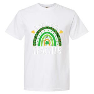 One Lucky Teacher St Patricks Day Teacher Rainbow Graphic Plus Size Garment-Dyed Heavyweight T-Shirt