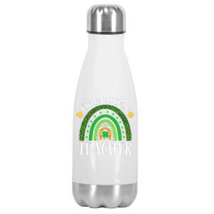 One Lucky Teacher St Patricks Day Teacher Rainbow Graphic Plus Size Stainless Steel Insulated Water Bottle