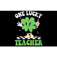 One Lucky Teacher Retro Groovy Shamrock St Patricks Day Bumper Sticker