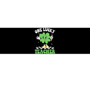 One Lucky Teacher Retro Groovy Shamrock St Patricks Day Bumper Sticker