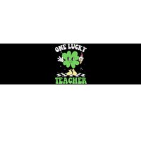 One Lucky Teacher Retro Groovy Shamrock St Patricks Day Bumper Sticker