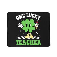 One Lucky Teacher Retro Groovy Shamrock St Patricks Day Mousepad