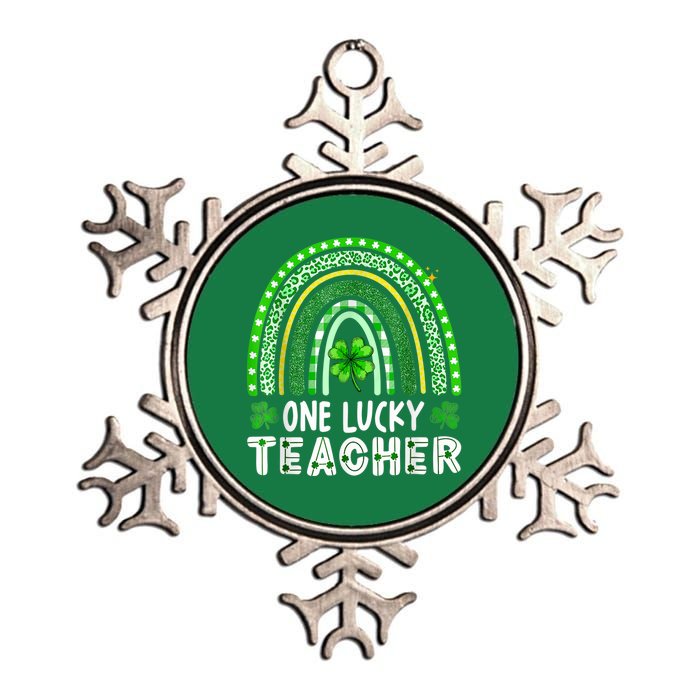 One Lucky Teacher Rainbow St Patrick’s Day Metallic Star Ornament