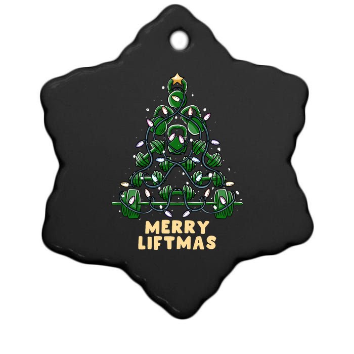 Oh Liftmas Tree Kettlebell Gym Ugly Christmas Sweater Ceramic Star Ornament