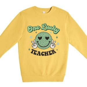 One Lucky Teacher Retro St Patrick’s Day School Appreciation Gift Premium Crewneck Sweatshirt