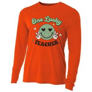 One Lucky Teacher Retro St Patrick’s Day School Appreciation Gift Cooling Performance Long Sleeve Crew