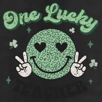 One Lucky Teacher Retro St Patrick’s Day School Appreciation Gift 7 Panel Mesh Trucker Snapback Hat