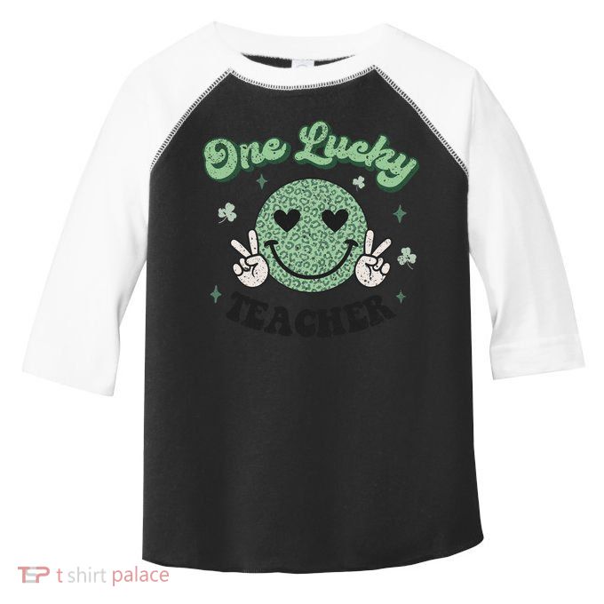One Lucky Teacher Retro St Patrick’s Day School Appreciation Gift Toddler Fine Jersey T-Shirt