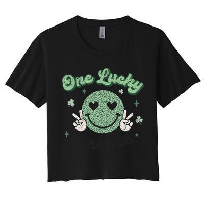 One Lucky Teacher Retro St Patrick’s Day School Appreciation Gift Crop Top