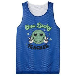 One Lucky Teacher Retro St Patrick’s Day School Appreciation Gift Mesh Reversible Basketball Jersey Tank