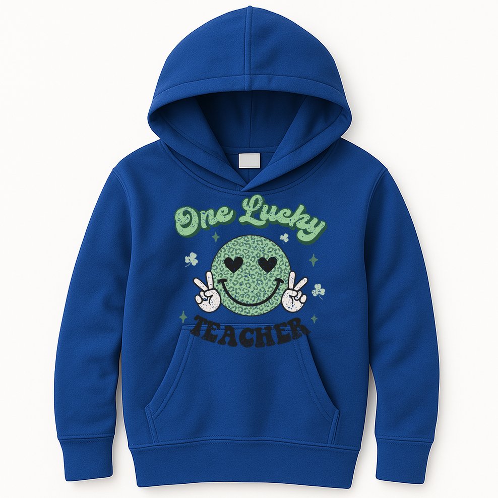 One Lucky Teacher Retro St Patrick’s Day School Appreciation Gift Kids Hoodie