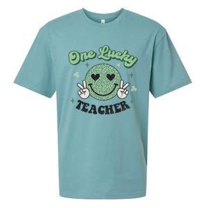 One Lucky Teacher Retro St Patrick’s Day School Appreciation Gift Sueded Cloud Jersey T-Shirt