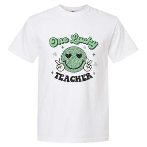 One Lucky Teacher Retro St Patrick’s Day School Appreciation Gift Garment-Dyed Heavyweight T-Shirt