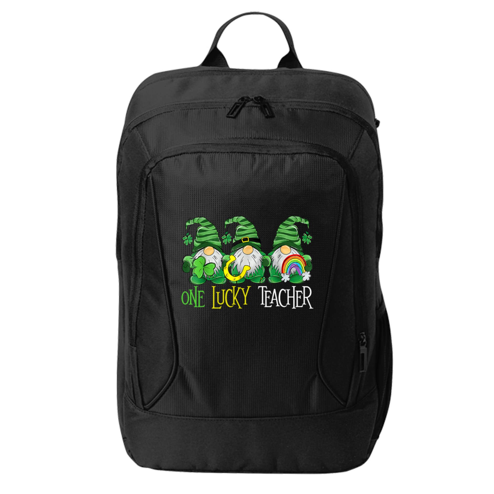 One Lucky Teacher Gnome St Patrick's Day City Backpack