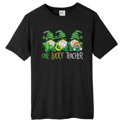 One Lucky Teacher Gnome St Patrick's Day Tall Fusion ChromaSoft Performance T-Shirt