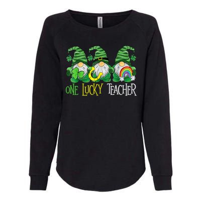 One Lucky Teacher Gnome St Patrick's Day Womens California Wash Sweatshirt