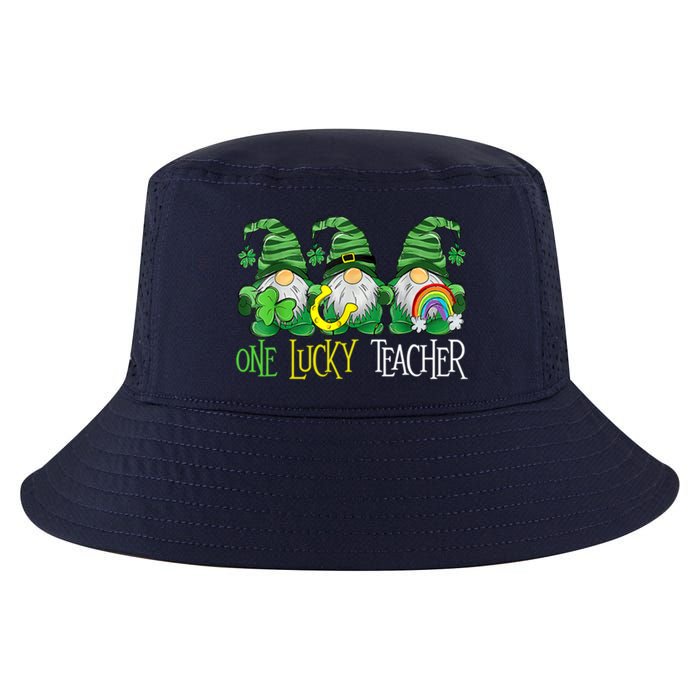 One Lucky Teacher Gnome St Patrick's Day Cool Comfort Performance Bucket Hat