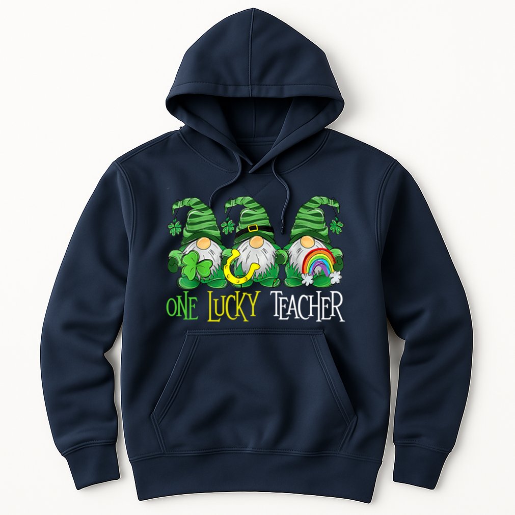 One Lucky Teacher Gnome St Patrick's Day Hoodie