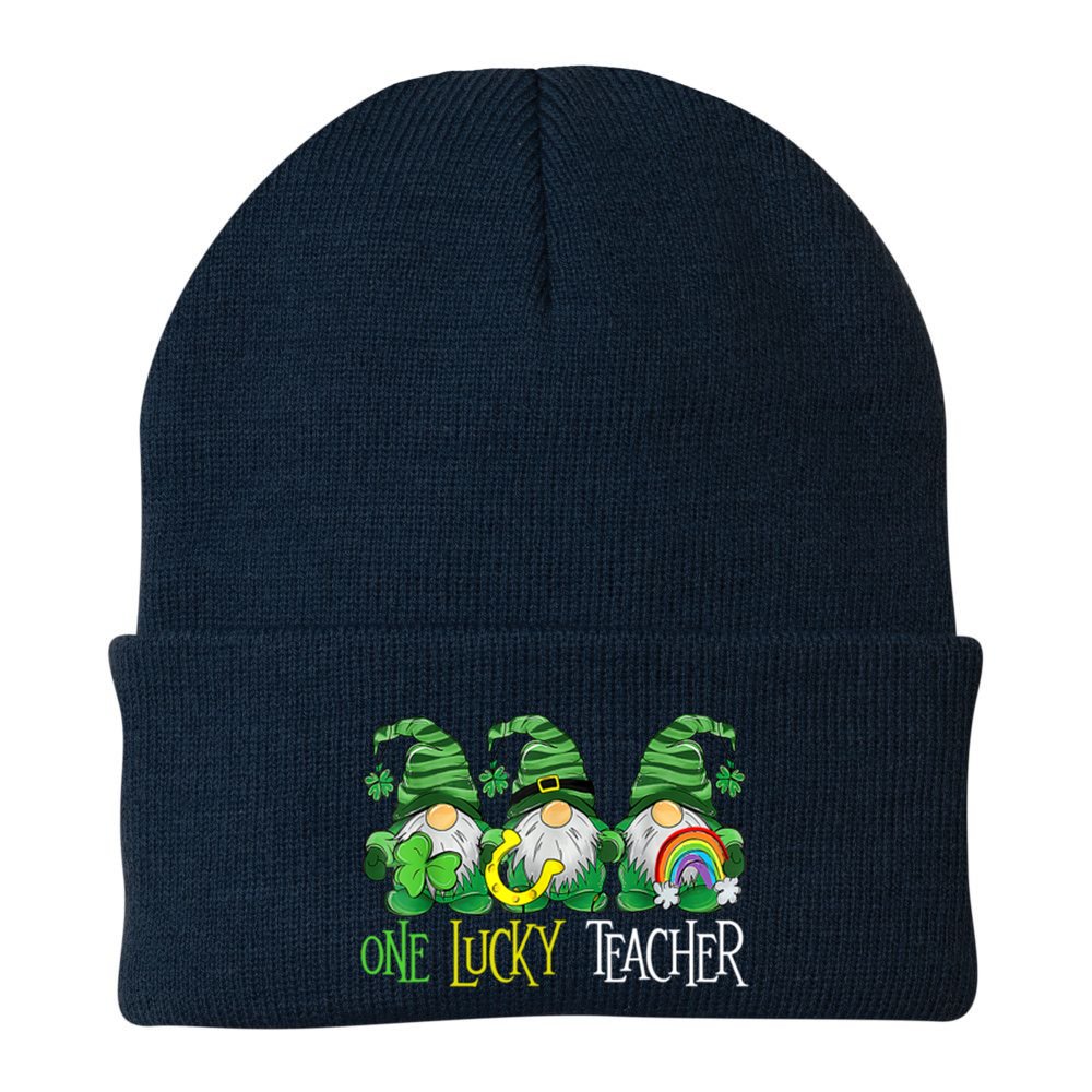 One Lucky Teacher Gnome St Patrick's Day Beanie