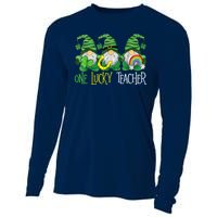 One Lucky Teacher Gnome St Patrick's Day Cooling Performance Long Sleeve Crew