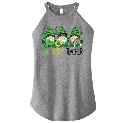 One Lucky Teacher Gnome St Patrick's Day Women’s Perfect Tri Rocker Tank