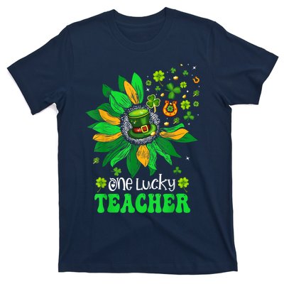 One Lucky Teacher St Patrick's Day Sunflower T-Shirt